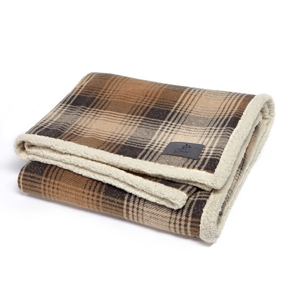 Reversible throw blanket with plaid on one side and faux lambswool... from ASI 73520 Neet Feet / Kanata Blanket