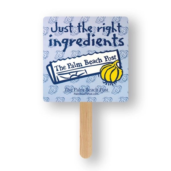 Full color digital square shape mini hand fan 2 Sided Imprint.... from ASI 93520 Ventura Inc