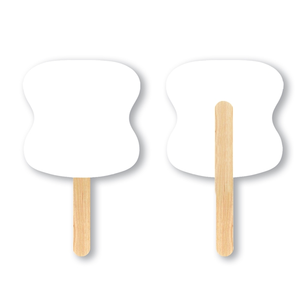 Full color digital hourglass shape mini hand fan 2 Sided Imprint.... from ASI 93520 Ventura Inc