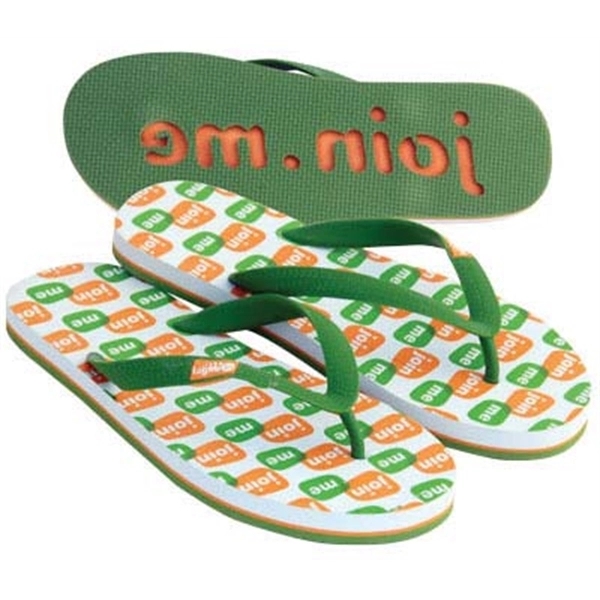 Flip flops made in China that feature a 55 mm PE/EVA... from ASI 73520 Neet Feet / Neet Feet
