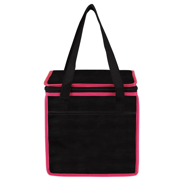 Square shaped cooler with front sleeve pocket, zipper top, foam insulation... from ASI 46420 Continental Mkting Svc Inc / CMBags