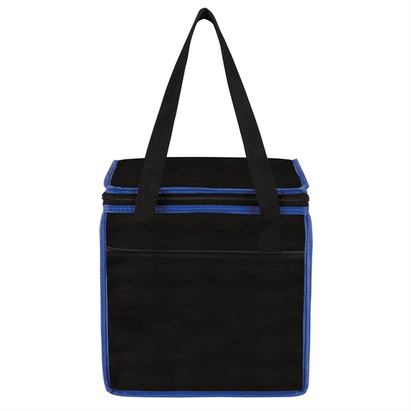 Square shaped cooler with front sleeve pocket, zipper top, foam insulation... from ASI 46420 Continental Mkting Svc Inc / CMBags