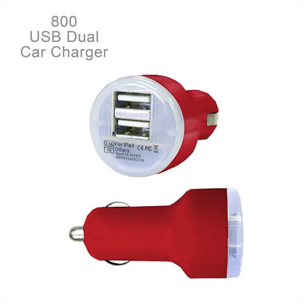 100% Safe Dual Port USB Car Charger. Charge Any Two USB... from ASI 45100 Chulani Promotional Products, Inc / Competitive Edge Innovations/Chulani