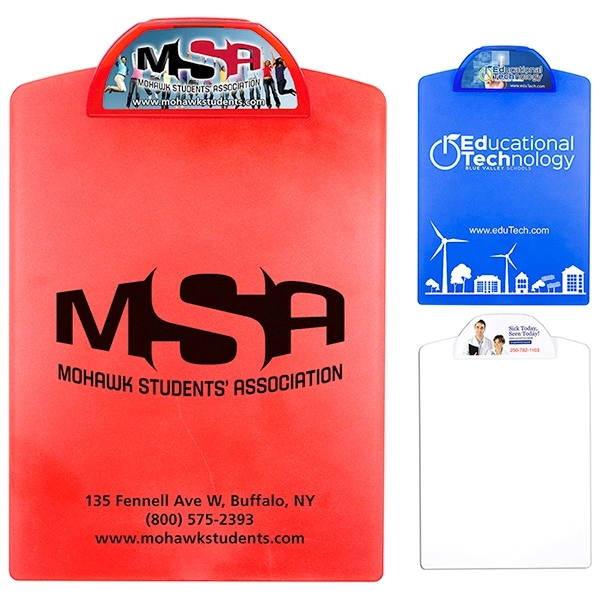 9" x 13" letter size polystyrene plastic clipboard with plastic clip.... from ASI 62660 Innovation Line