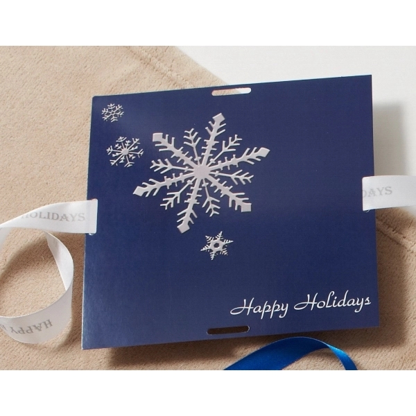 Pre-printed themed card with ribbon wrapped around four edges of an... from ASI 73520 Neet Feet / Kanata Blanket