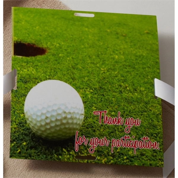 Pre-printed themed card with ribbon wrapped around four edges of an... from ASI 73520 Neet Feet / Kanata Blanket