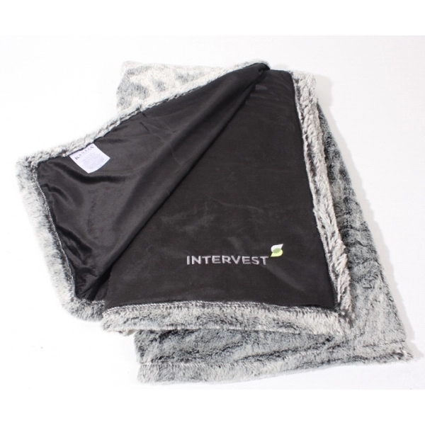 Plush, polyester faux fur throw blanket reversed with micro fur, measuring... from ASI 73520 Neet Feet / Kanata Blanket
