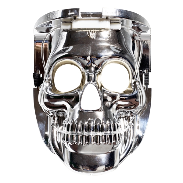 Light-up skull mask with bright LED wires, adjustable black elastic band... from ASI 42016 Brighter Promotions Inc