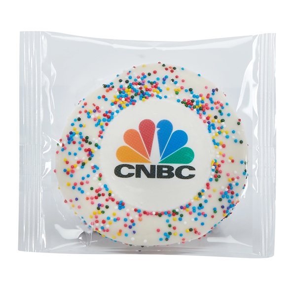 Individually wrapped sugar cookies with rainbow colored nonpareil sprinkles.... from ASI 71685 Midnite Snax®