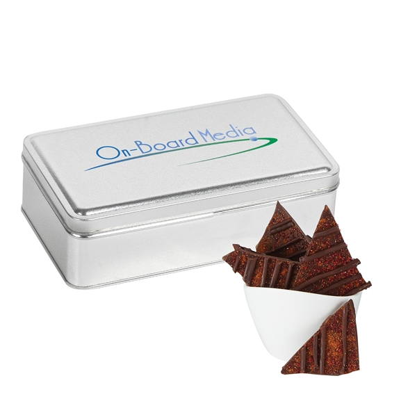 This large gift tin includes 14.5 oz. of chocolate bark.... from ASI 71685 Midnite Snax®