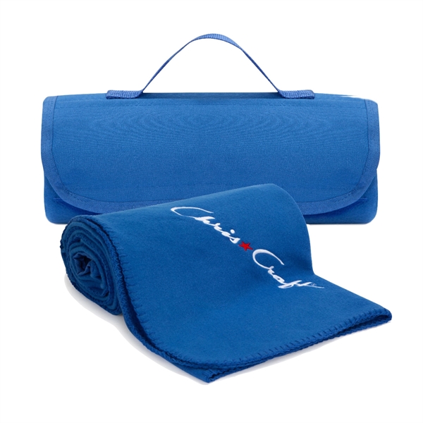 Blue 47" x 53" roll-up blanket for staying warm and comfortable.... from ASI 44900 NC Custom (CI/Lanco) / Lanco