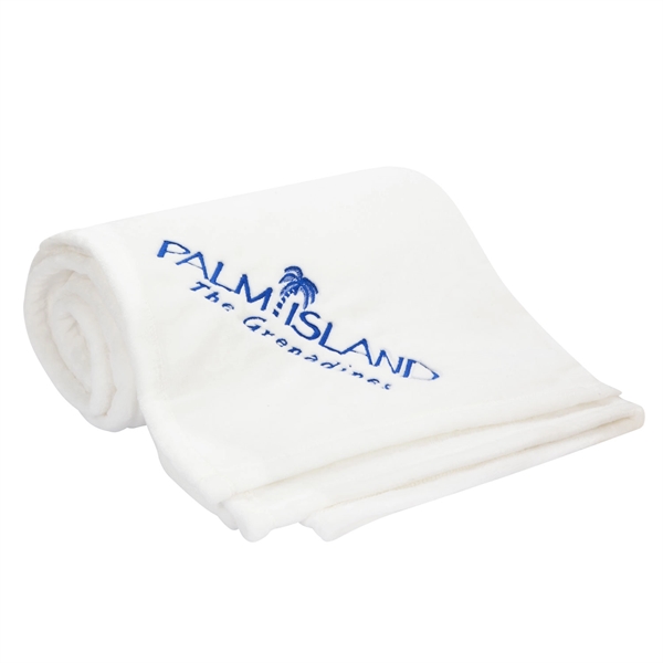 Oversized white 60" x 72" soft touch luxury blanket for staying... from ASI 44900 NC Custom (CI/Lanco) / Lanco