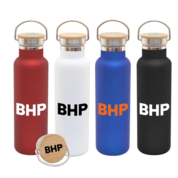 20 oz. stainless steel insulated bottle with bamboo lid and vacuum... from ASI 44900 NC Custom (CI/Lanco) / Lanco
