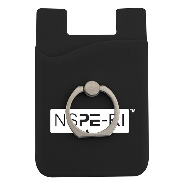 Phone wallet made of silicone with a metal ring holder for... from ASI 44900 NC Custom (CI/Lanco)