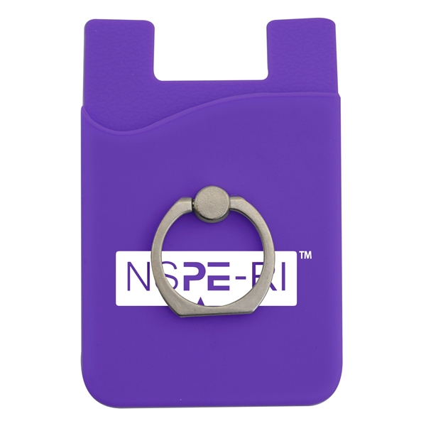 Phone wallet made of silicone with a metal ring holder for... from ASI 44900 NC Custom (CI/Lanco)