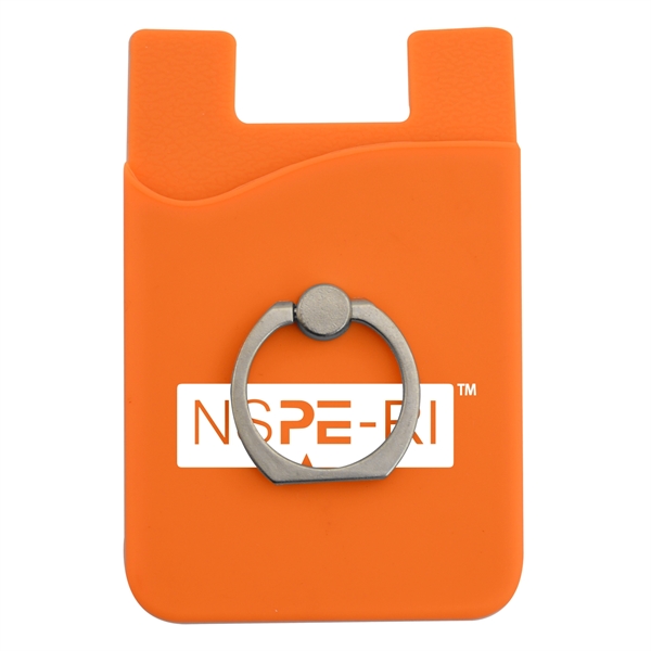 Phone wallet made of silicone with a metal ring holder for... from ASI 44900 NC Custom (CI/Lanco)