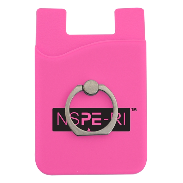 Phone wallet made of silicone with a metal ring holder for... from ASI 44900 NC Custom (CI/Lanco)