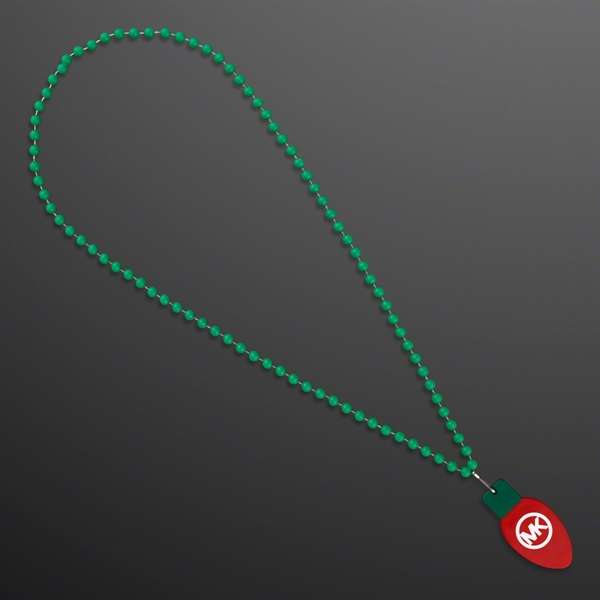 Red Bulb Medallion With J Hook for Beads (NON-LIGHT UP); Imprinted... from ASI 34194 ALightPromos