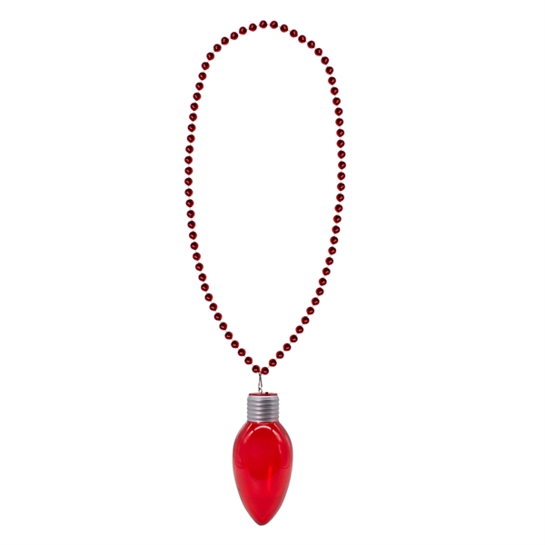 33" red metallic beaded necklace with a 6 1/2" jumbo Christmas... from ASI 42016 Brighter Promotions Inc