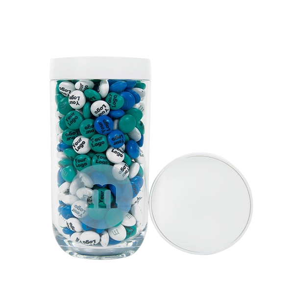 Gift jar filled with 12.7 oz. personalized candy coated chocolate in... from ASI 44900 NC Custom (CI/Lanco) / Chocolate Inn