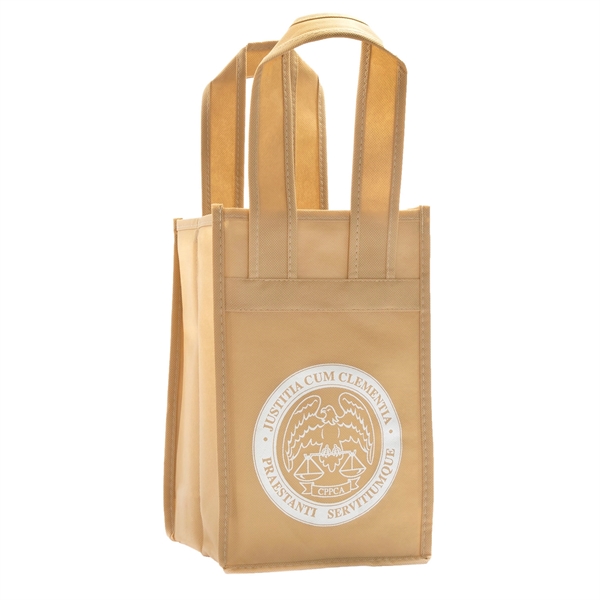 Tote bag with room for 4 bottles of wine; made of... from ASI 44900 NC Custom (CI/Lanco) / Chocolate Inn
