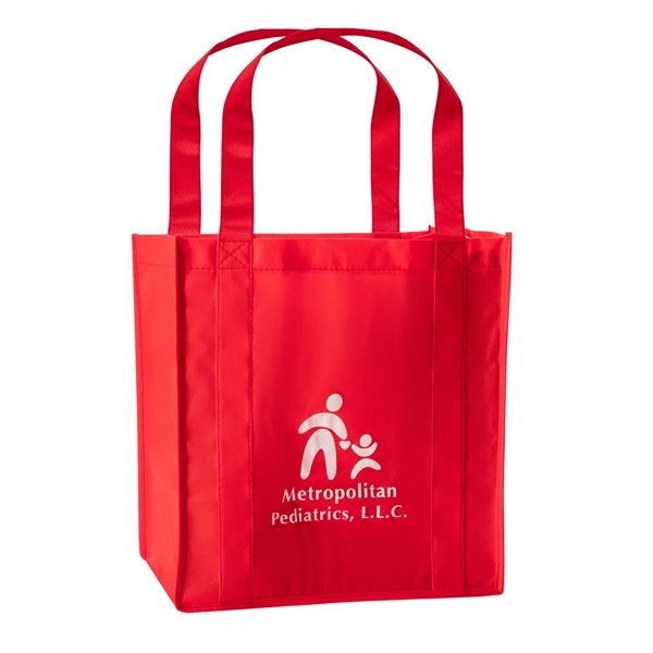 Reusable non-woven tote bag that measures 12" x 13" x 8"... from ASI 44900 NC Custom (CI/Lanco) / Lanco