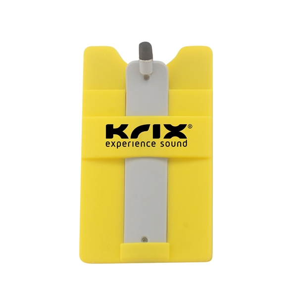 Fully customizable informational booklet with silicone smartphone wallet and stylus stand.... from ASI 90807 Tekweld