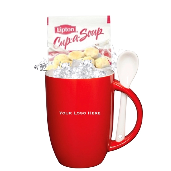Soup and Crackers Wrapped with Ceramic Mug with Spoon... from ASI 89971 Stuff A Mug
