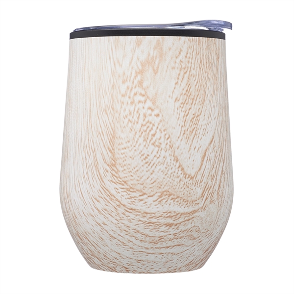 12 oz. stainless steel stemless wine glass with wood pattern, clear... from ASI 39552 BEL Promo