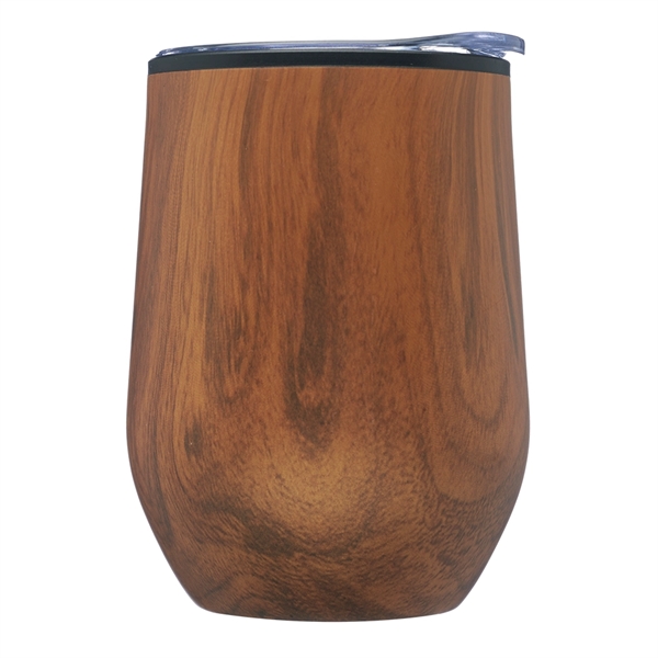 12 oz. stainless steel stemless wine glass with wood pattern, clear... from ASI 39552 BEL Promo
