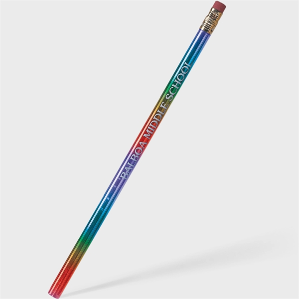 Promotional #2 wooden pencil with swirling color choices, a gold ferrule... from ASI 61966 HPG / Hub Pen