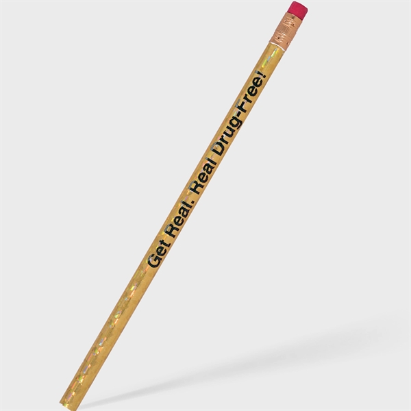 Promotional #2 wooden pencil with swirling color choices, a gold ferrule... from ASI 61966 HPG / Hub Pen