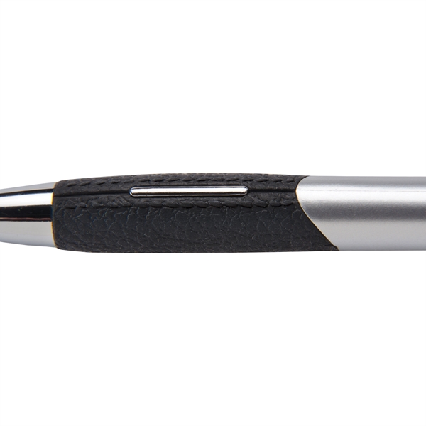 Metallic bodied click action ballpoint pen with black and chrome accents,... from ASI 61966 HPG / Hub Pen