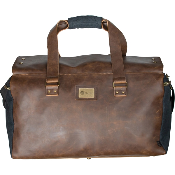 Leather duffle comes with handles, shoulder strap, 35-liter capacity, secure zippered... from ASI 61966 HPG / OrigAudio
