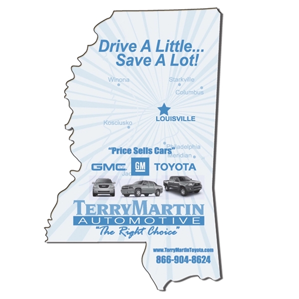 Mississippi State shaped hand fan without stick with a high gloss... from ASI 67620 Lion Circle Corp / Lion/Circle