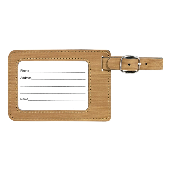 4 1/4" x 2 3/4" x 1/16" PU leatherette bamboo-look luggage... from ASI 74601 Calico