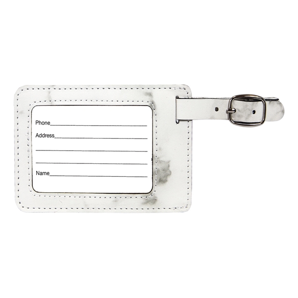 4 1/4" x 2 3/4" x 1/16" PU leatherette marble-style luggage... from ASI 74601 Calico