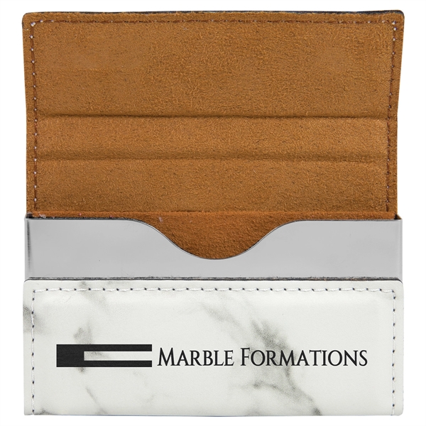 3 3/4" x 2 3/4" x 9/16" marble-look PU leather business... from ASI 74601 Calico