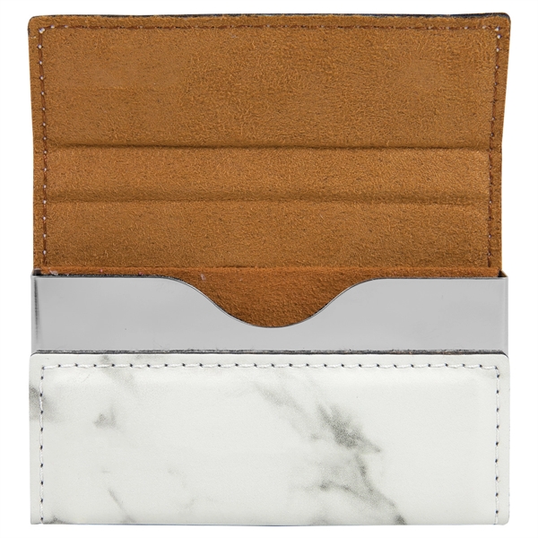 3 3/4" x 2 3/4" x 9/16" marble-look PU leather business... from ASI 74601 Calico