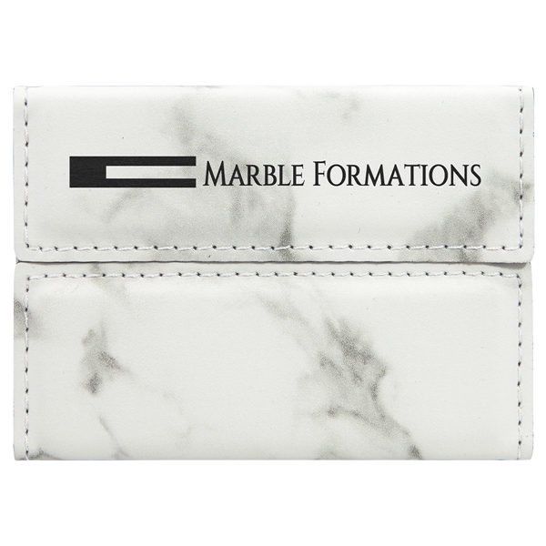 3 3/4" x 2 3/4" x 9/16" marble-look PU leather business... from ASI 74601 Calico