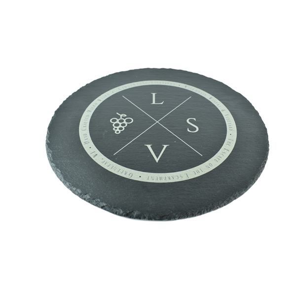 11 3/4" Round Slate Decor with Foam Pads... from ASI 72657 Active Life Promo / Apres Ski Ingrain Promo