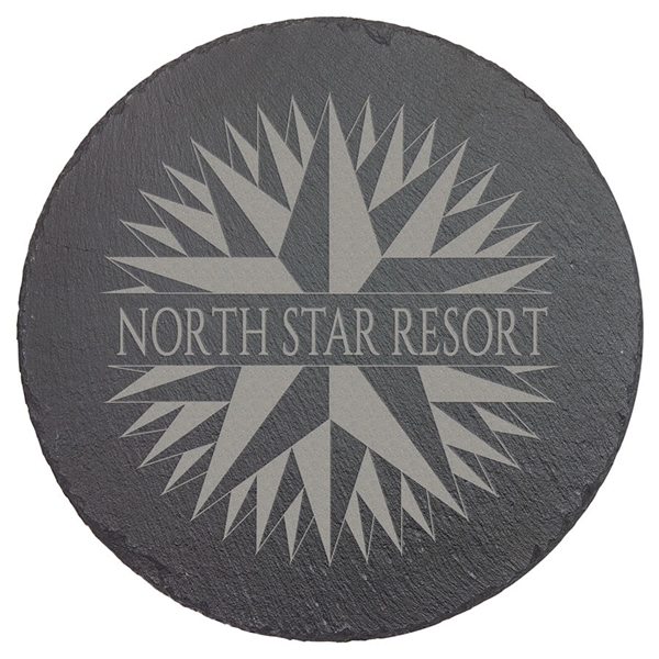 9 3/4" Round Slate Decor with Foam Pads... from ASI 72657 Active Life Promo / Apres Ski Ingrain Promo