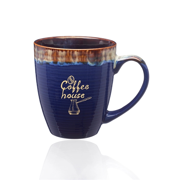 17 oz. ceramic mug with water color drip design, glossy exterior,... from ASI 39552 BEL Promo
