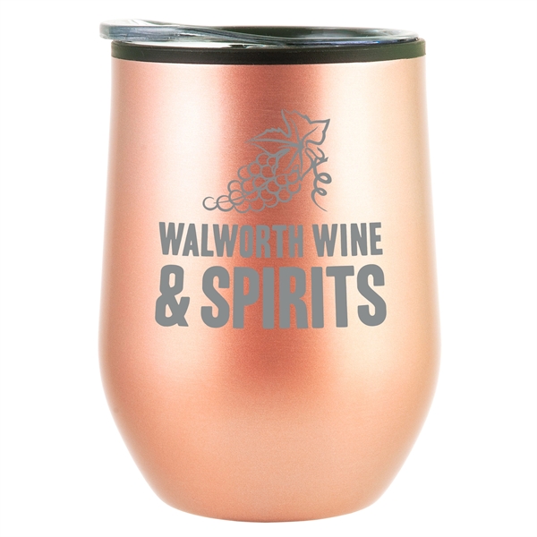 12 oz. Bay Mist Stainless Wine Tumbler with Clear Lid... from ASI 43051 CPS / Keystone CPS CPS/Keystone
