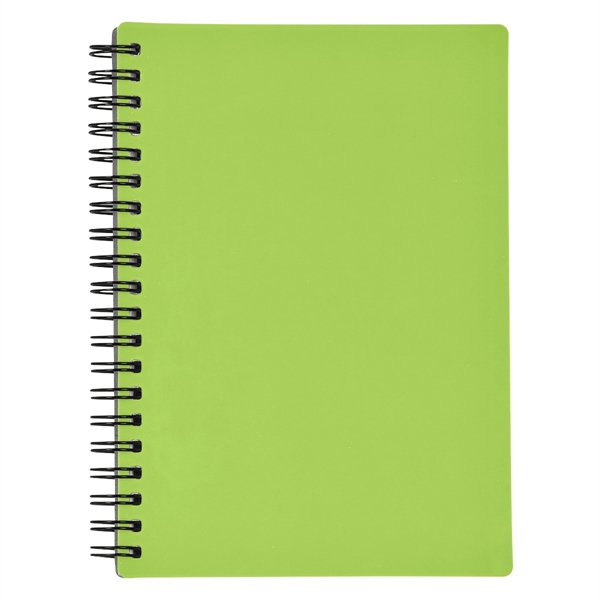 Spiral bound notebook with rubberized cover, cardboard back, and 70 lined... from ASI 61125 Hit Promotional Products / Hit®