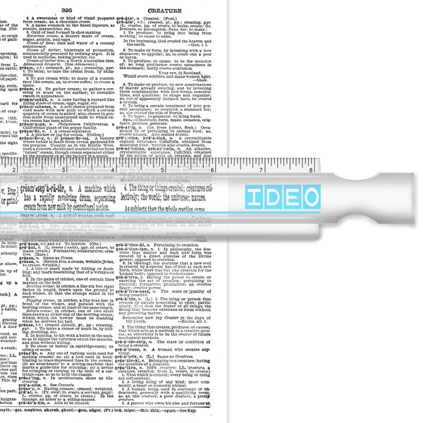 8" clear ruler, magnifying bubble on handle. Black inch marks, blue... from ASI 34040 Alexander Mfg Co