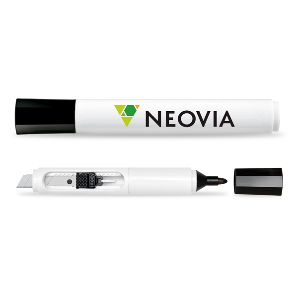 2-in-1 Marker/Cutter. Four section blade with locking slide, snap-off tool cap.... from ASI 34040 Alexander Mfg Co