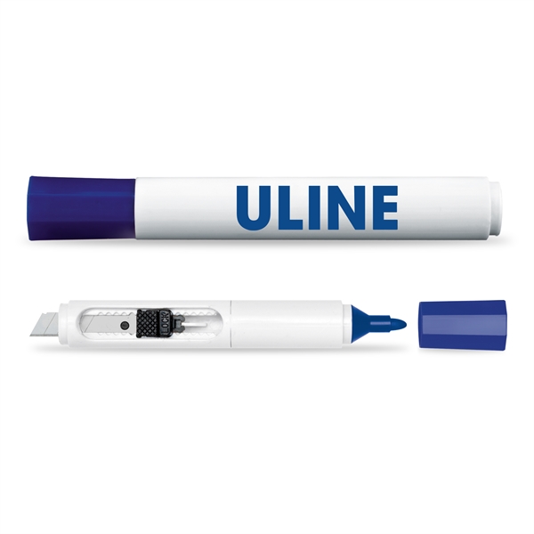 2-in-1 Marker/Cutter. Four section blade with locking slide, snap-off tool cap.... from ASI 34040 Alexander Mfg Co