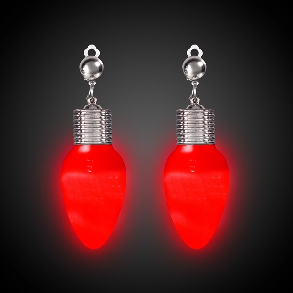 Pair of 2" x 1.5" plastic Christmas bulb clip on earrings... from ASI 42016 Brighter Promotions Inc