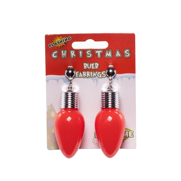 Pair of 2" x 1.5" plastic Christmas bulb clip on earrings... from ASI 42016 Brighter Promotions Inc